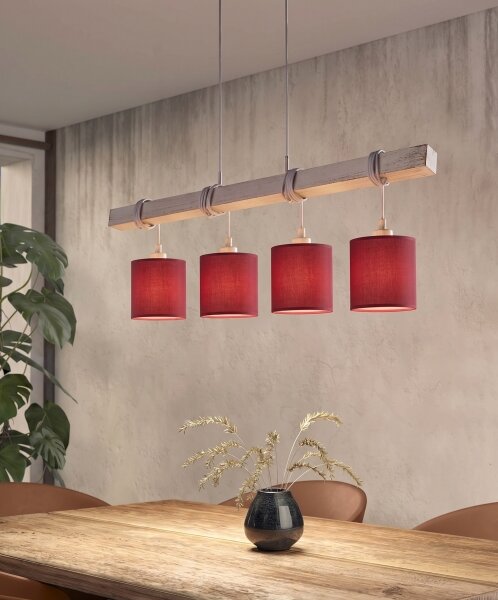 Brilagi - Lampadario LED su cavo NUBILA 4xE27/60W/230V grigio/rosso pompeiano