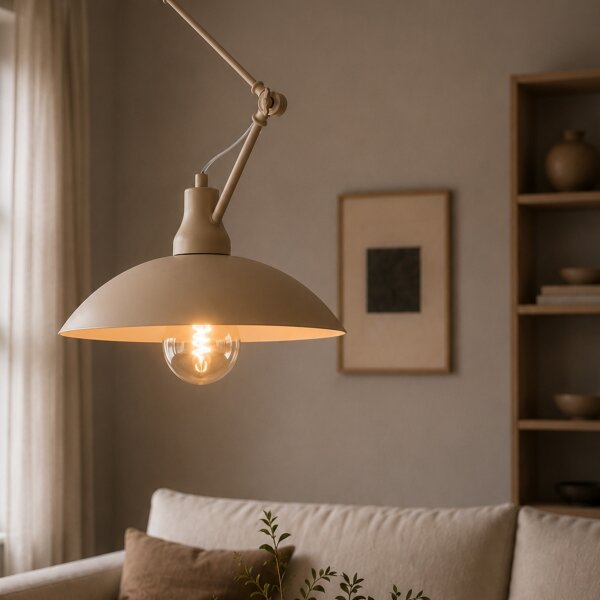 Brilagi - Lampadario LED a stelo IRONBEAM 1xE27/60W/230V beige