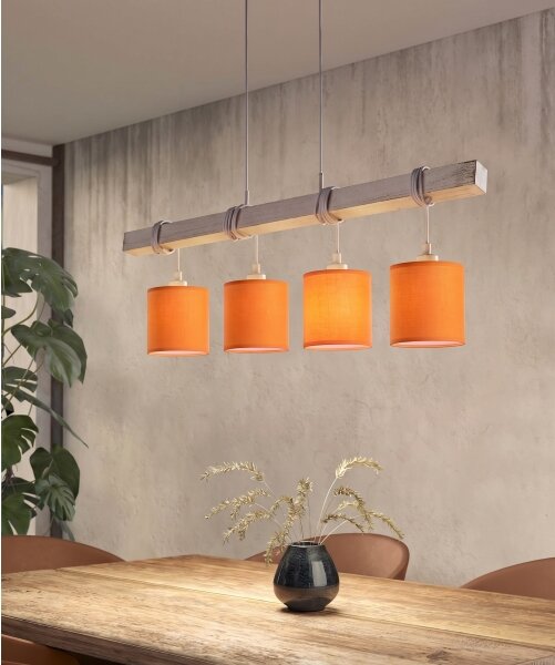 Brilagi - Lampadario LED su cavo NUBILA 4xE27/60W/230V grigio/arancione