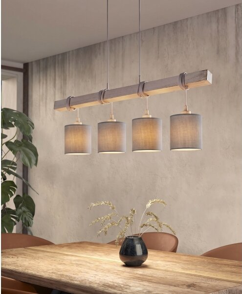 Brilagi - Lampadario LED sospeso NUBILA 4xE27/60W/230V grigio