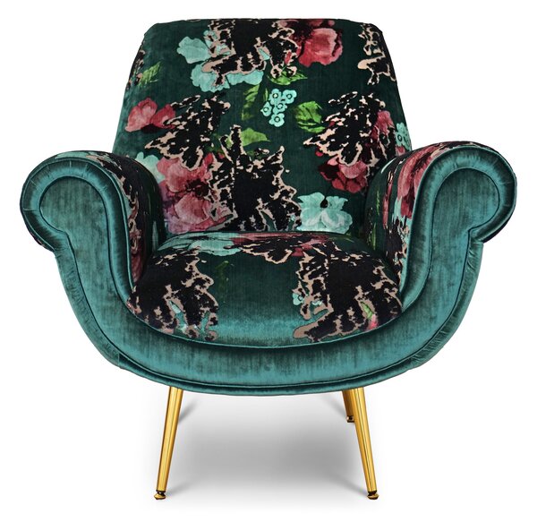 Poltrona Vico Velluto e Tessuto Fantasia - Design Iconico