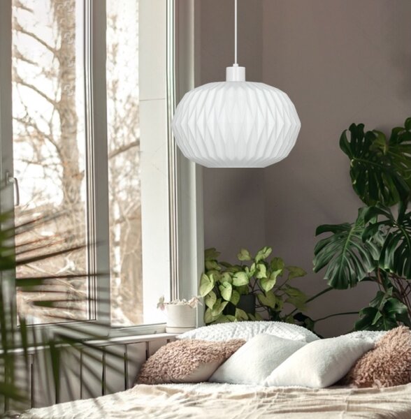 Lampada a sospensione su cavo CARSON 1xE27/40W/230V bianca
