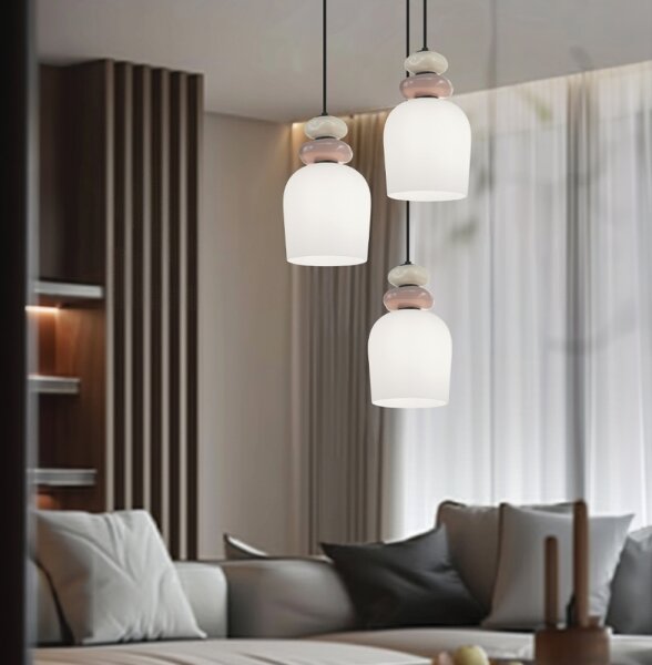 Lampadario sospeso su cavo HILDA 3xE14/40W/230V nero/marrone