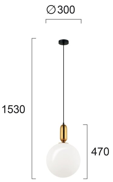 Lampadario a sospensione con cavo NEPTUNE 1xE27/40W/230V dorato