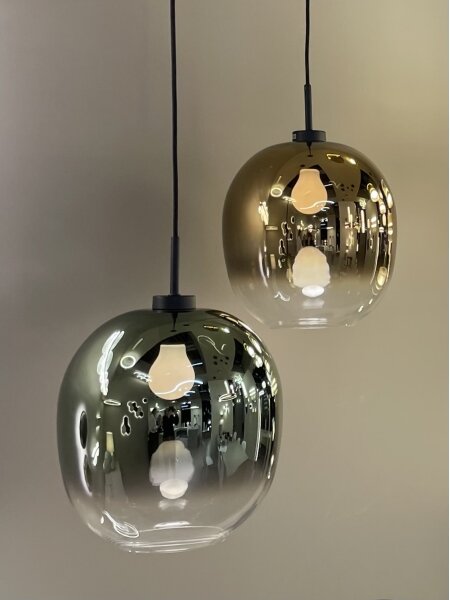 Lampadario con cavo MIRROR 1xE27/14W/230V fumé dorato