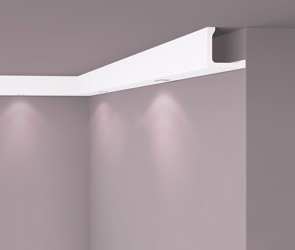 Modanatura di copertura NMC L4 ARSTYL Noel Marquet Battiscopa decorativo Cornice del soffitto Modanatura decorativa moderna bianca 2 m
