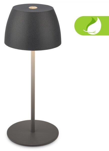 Briloner - Lampada da tavolo da esterno MINI dimmerabile, ricaricabile e a sfioramento LED/2,5W/5V IP44 1800 mAh antracite