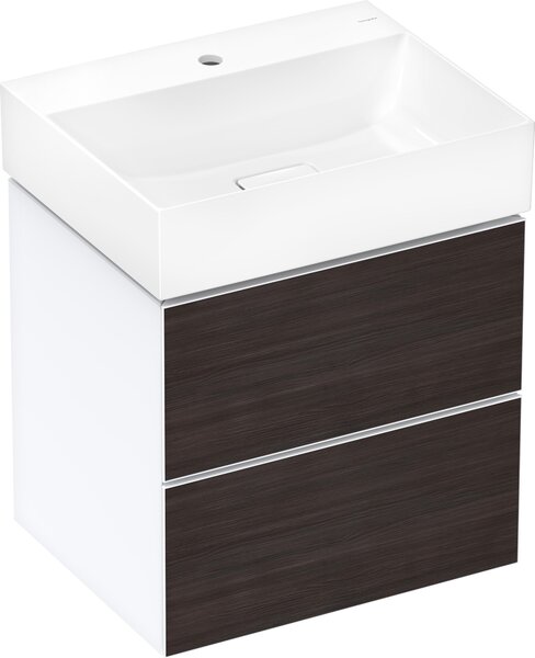 Hansgrohe Xevolos E lavabo, sans trop-plein, 600x480mm, SmartClean, non poli, avec garniture de vidage, 61092450, 61092450
