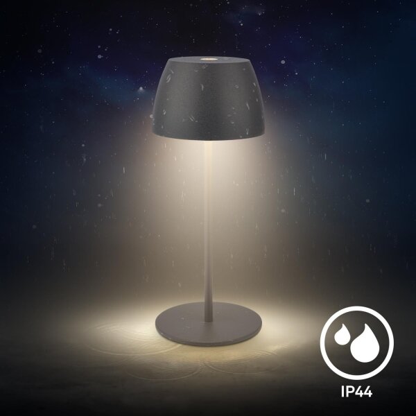 Briloner - Lampada da tavolo da esterno MINI dimmerabile, ricaricabile e a sfioramento LED/2,5W/5V IP44 1800 mAh antracite