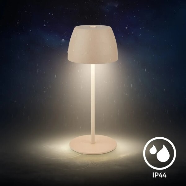 Briloner - Lampada da tavolo LED MINI ricaricabile, dimmerabile e a sfioramento per esterni LED/2,5W/5V IP44 1800 mAh beige