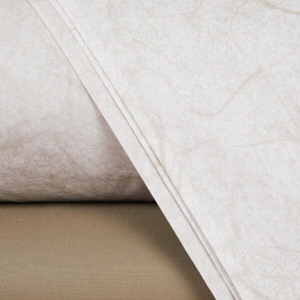 Completo Lenzuola In Percalle Paper Matrimoniale - 250X290 175X205 + 2 Federe 50X80 Carrara Moderno Beige Caleffi