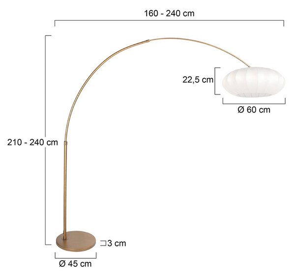 Steinhauer Lampada ad arco Sparkled Light, dimmerabile, Bronzo / Ottone antico, Soggiorno / Sala da pranzo, Metallo, Moderno, Lampada da terra