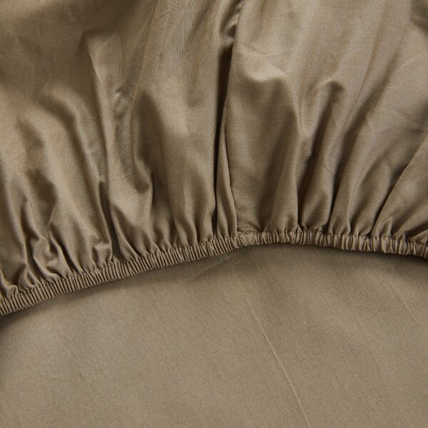 Completo Lenzuola In Percalle Paper Matrimoniale - 250X290 175X205 + 2 Federe 50X80 Carrara Moderno Beige Caleffi