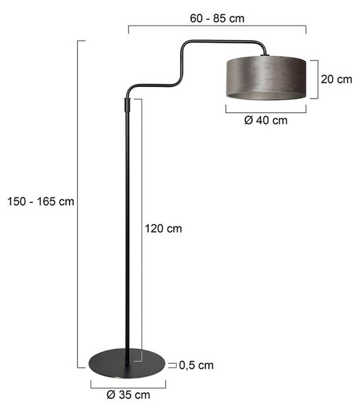 Steinhauer Lampada da terra Bloeba, Nero, Soggiorno / Sala da pranzo, Metallo, Moderno, Lampada da terra