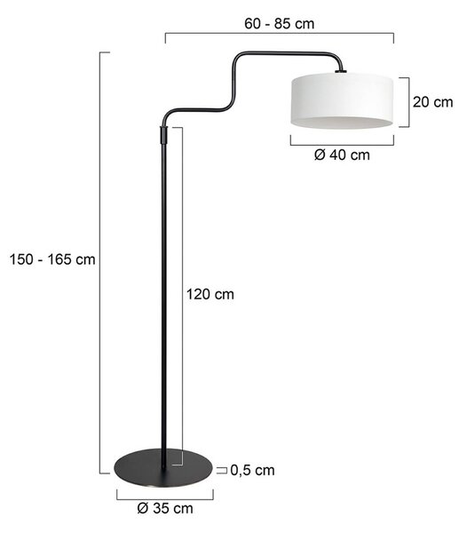 Steinhauer Lampada da terra Bloeba, Nero, Soggiorno / Sala da pranzo, Metallo, Moderno, Lampada da terra
