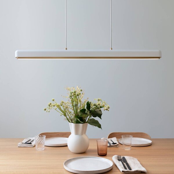 UMAGE Lampada LED a sospensione Hazel Branch, bianco/ottone, 100 cm dimmerabile, Bianco / Opale, Soggiorno / Sala da pranzo, Alluminio, Moderno
