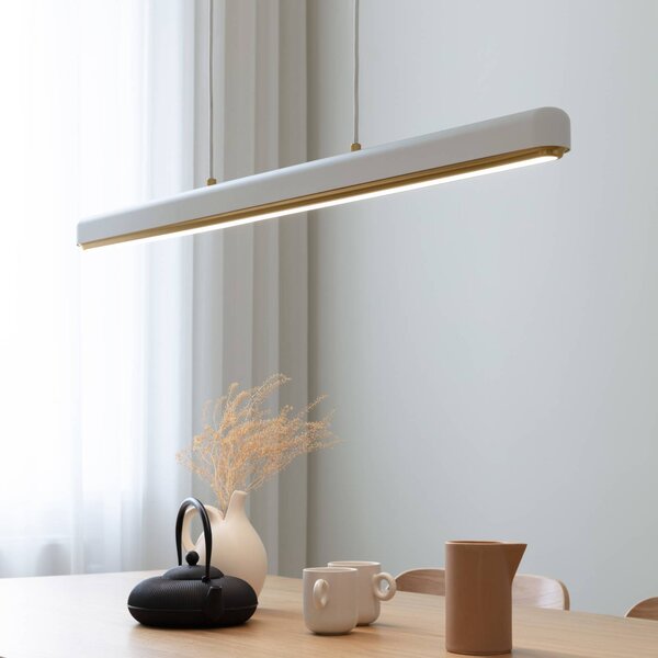 UMAGE Lampada LED a sospensione Hazel Branch, bianco/ottone, 100 cm dimmerabile, Bianco / Opale, Soggiorno / Sala da pranzo, Alluminio, Moderno