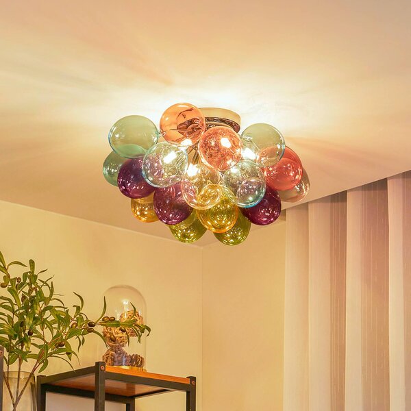 Plafoniera soffitto Diborah Lucande, dimmerabile, Multicolore, Soggiorno / Sala da pranzo, Vetro, Design, Plafoniera