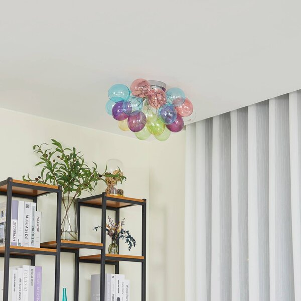Plafoniera soffitto Diborah Lucande, dimmerabile, Multicolore, Soggiorno / Sala da pranzo, Vetro, Design, Plafoniera