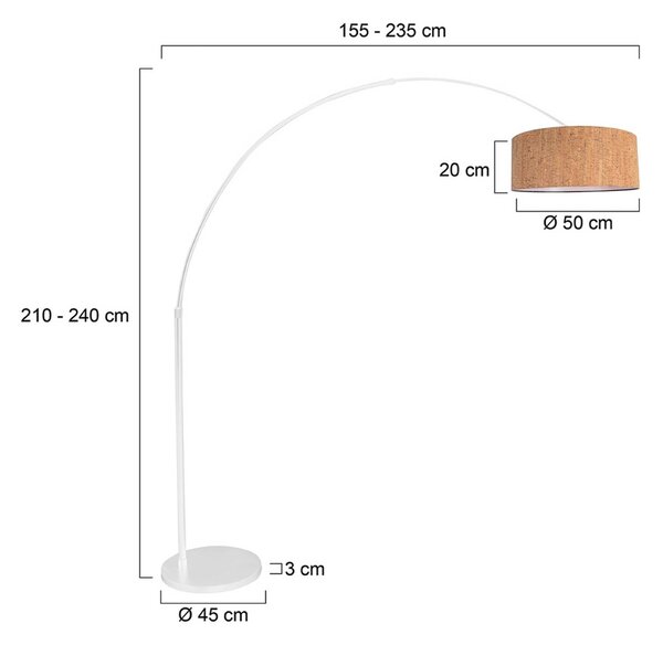 Steinhauer Lampada ad arco Sparkled Light, dimmerabile, Marrone / Ruggine, Soggiorno / Sala da pranzo, Metallo, Moderno, Lampada da terra