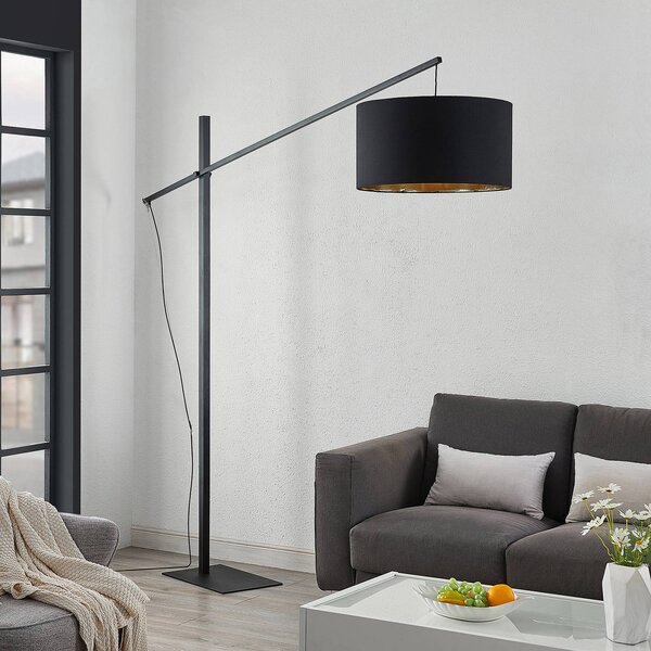 Lampada ad arco Mossa Arcchio, Nero, Soggiorno / Sala da pranzo, Metallo, Moderno, Lampada da terra