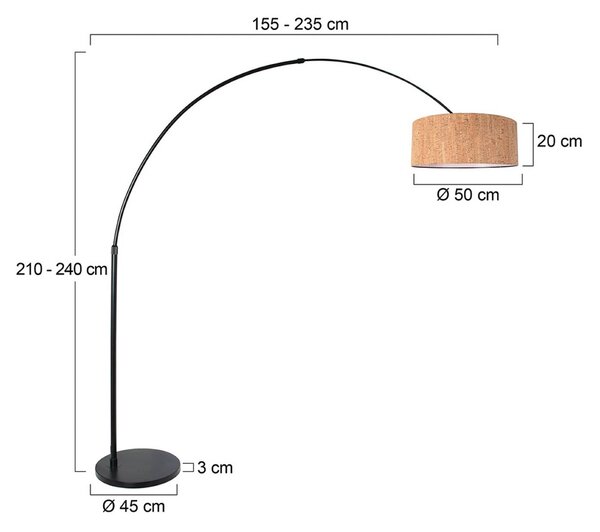 Steinhauer Lampada ad arco Sparkled Light, dimmerabile, Marrone / Ruggine, Soggiorno / Sala da pranzo, Metallo, Moderno, Lampada da terra