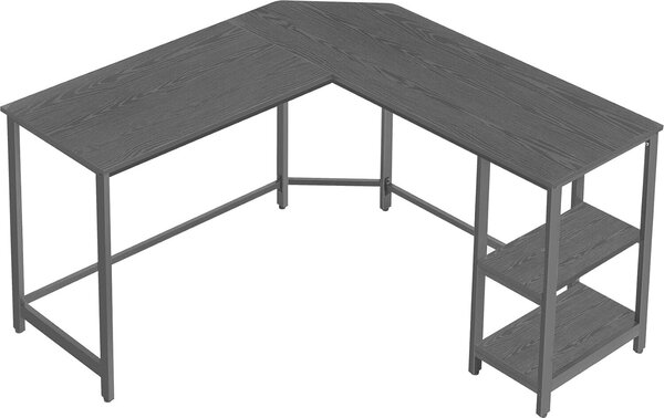 Scrivania VASAGLE, scrivania per computer a forma di L, scrivania ad angolo con 2 ripiani, scrivania salvaspazio, gioco, ufficio domestico, facile da montare