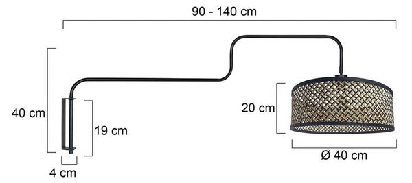 Steinhauer Applique da parete Bloeba, Nero, Soggiorno / Sala da pranzo, Metallo, Moderno, Applique