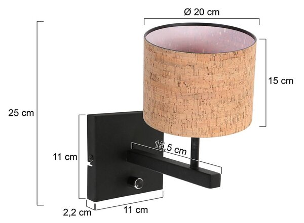 Steinhauer Applique da parete Stang, Nero, Soggiorno / Sala da pranzo, Metallo, Moderno, Applique