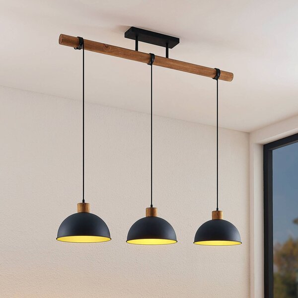 Lampada a sospensione Flurin Lindby, dimmerabile, Nero, Soggiorno / Sala da pranzo, Metallo, Moderno, Lampada a sospensione