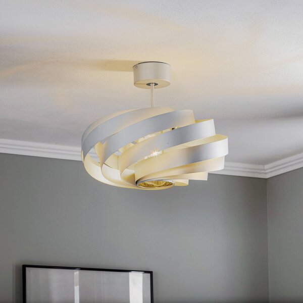 Domiluce Plafoniera soffitto Vento, dimmerabile, Alluminio / Grigio / Zincato, Soggiorno / Sala da pranzo, Metallo, Moderno, Plafoniera