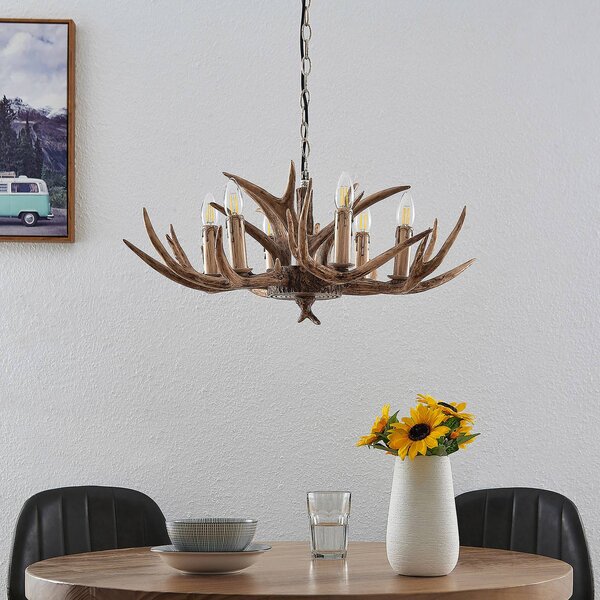 Lampada a sospensione Tejask Lindby, dimmerabile, Marrone / Ruggine, Soggiorno / Sala da pranzo, Plastica, Campagna / Rustiche, Lampada a sospensione