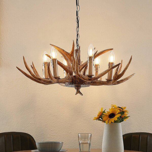 Lampada a sospensione Tejask Lindby, dimmerabile, Marrone / Ruggine, Soggiorno / Sala da pranzo, Plastica, Campagna / Rustiche, Lampada a sospensione