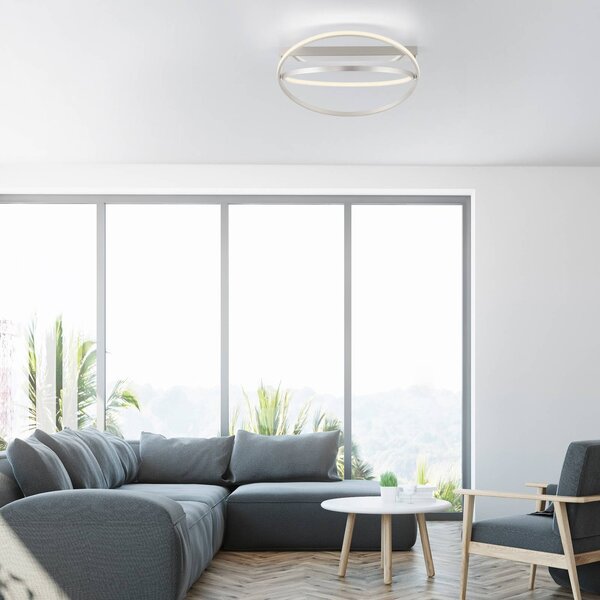 Q-Smart-Home Paul Neuhaus Q-Beluga plafoniera LED, acciaio