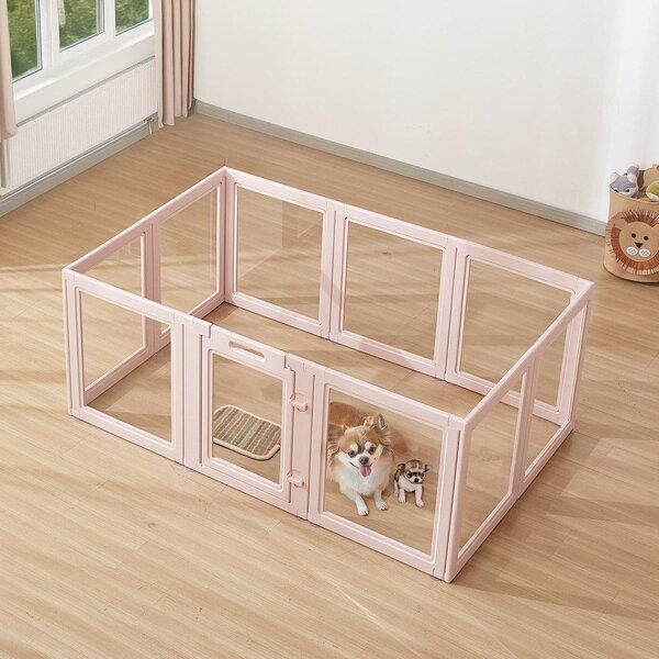 Lettiera per cuccioli - box per cani - box per cuccioli in rosa - dimensioni 1540x1000x600mm