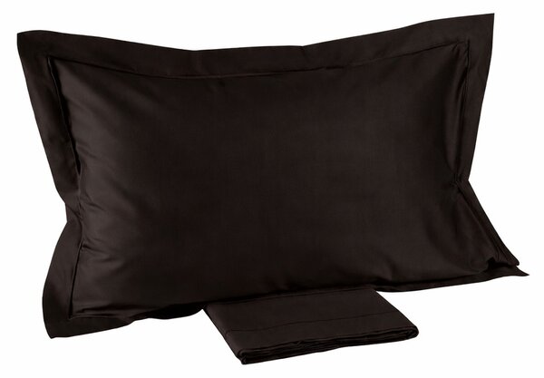 Completo Lenzuola In Raso Di Cotone Precious Sateen Matrimoniale - 250X290 175X205 + 2 Federe 50X80 Mirabello Brera Tinta Unita Caffè Caleffi