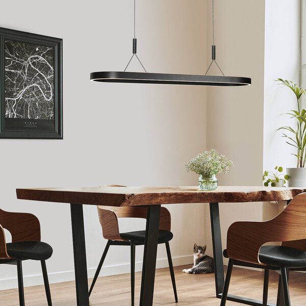 Steinhauer Lampada a sospensione Mykty, dimmerabile, Nero, Soggiorno / Sala da pranzo, Metallo, Moderno, Lampada a sospensione