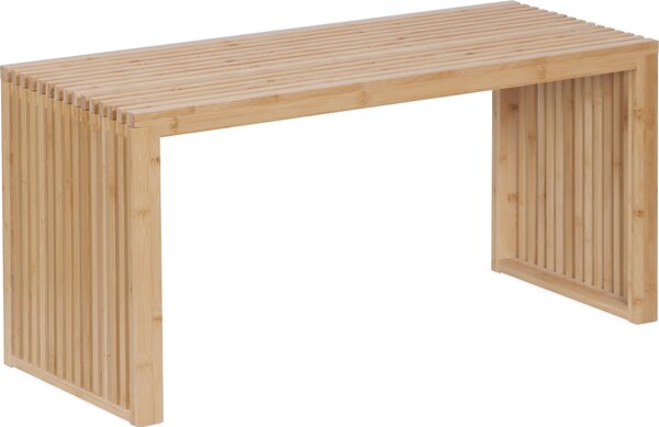 Panca Relaxdays, bambù, panca da cucina moderna, panca per spogliatoio in ingresso, bagno e camera da letto, L x P x A 43x90x33 cm, panca porta scarpe, naturale