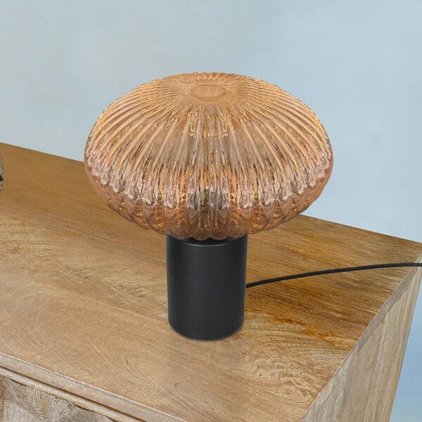 Mexlite Lampada da tavolo Bloeba, Crema / Ambra, Soggiorno / Sala da pranzo, Metallo, Moderno, Lampada da tavolo