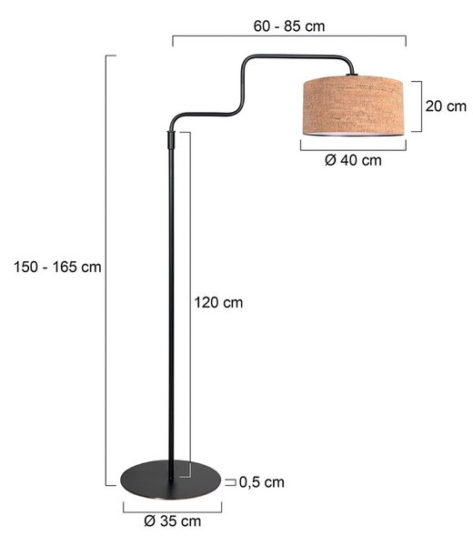 Steinhauer Lampada da terra Bloeba, dimmerabile, Marrone / Ruggine, Soggiorno / Sala da pranzo, Metallo, Moderno, Lampada da terra