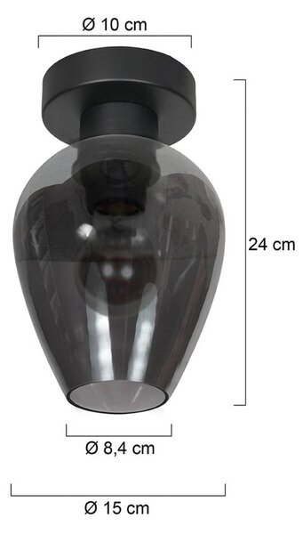 Mexlite Plafoniera soffitto Bloeba, dimmerabile, Alluminio / Grigio / Zincato, Soggiorno / Sala da pranzo, Vetro, Plafoniera