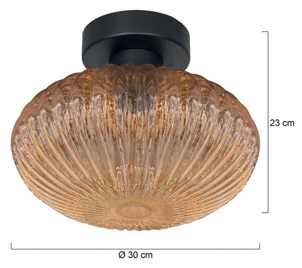 Mexlite Plafoniera soffitto Bloeba, Crema / Ambra, Soggiorno / Sala da pranzo, Metallo, Moderno, Plafoniera