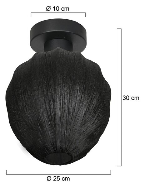 Mexlite Plafoniera soffitto Bloeba, dimmerabile, Nero, Soggiorno / Sala da pranzo, Tessuto / Stoffa / Seta, Plafoniera
