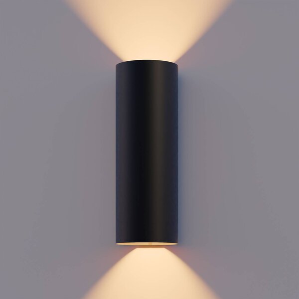 Calex Applique da esterni a LED Round, Nero, Alluminio, Moderno, Applique LED da esterni