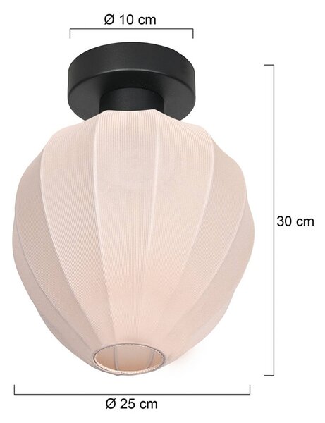 Mexlite Plafoniera soffitto Bloeba, dimmerabile, Bianco / Opale, Soggiorno / Sala da pranzo, Tessuto / Stoffa / Seta, Plafoniera