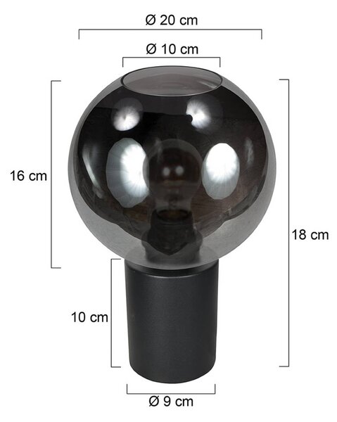 Mexlite Lampada da tavolo Bloeba, Alluminio / Grigio / Zincato, Soggiorno / Sala da pranzo, Vetro, Lampada da tavolo