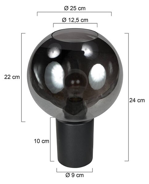 Mexlite Lampada da tavolo Bloeba, Alluminio / Grigio / Zincato, Soggiorno / Sala da pranzo, Vetro, Lampada da tavolo