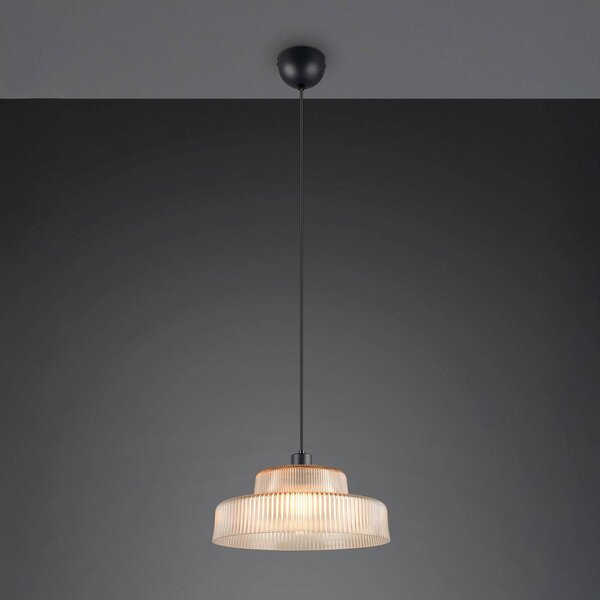Reality Leuchten Lampada a sospensione Abella, dimmerabile, Crema / Ambra, Soggiorno / Sala da pranzo, Vetro, Lampada a sospensione