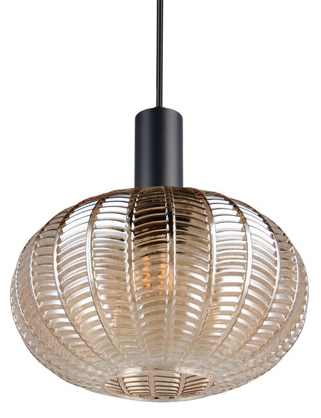Reality Leuchten Lampada a sospensione Elvezia, dimmerabile, Crema / Ambra, Soggiorno / Sala da pranzo, Vetro, Lampada a sospensione