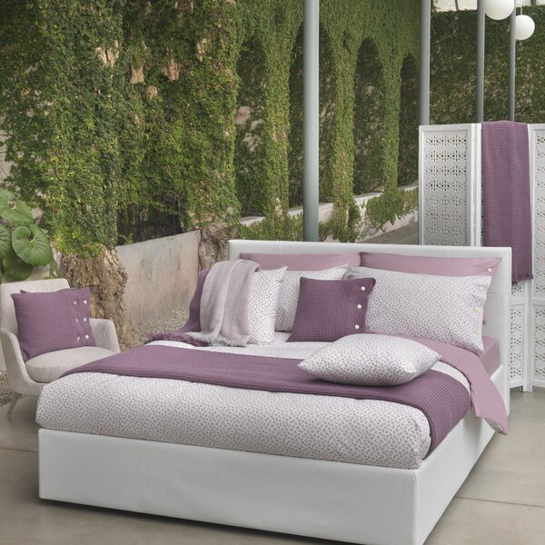 Copripiumino Con Federe In Percalle Margot Matrimoniale - 255X255 + 2 Federe50X80 Bellora Floreale Rosa Caleffi
